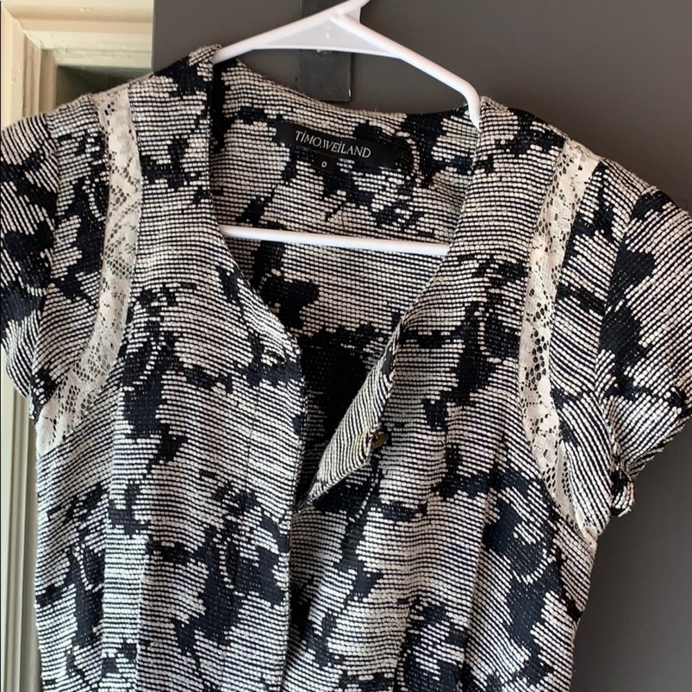 Timo Weiland short button up jumper navy/white